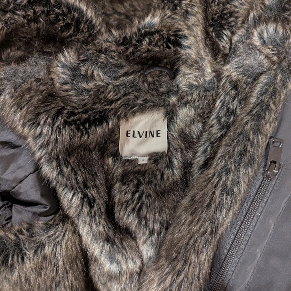 ELVINE - Women's Black Winter Jacket / Coat with Faux Fur Lining - Picture 6 of 9